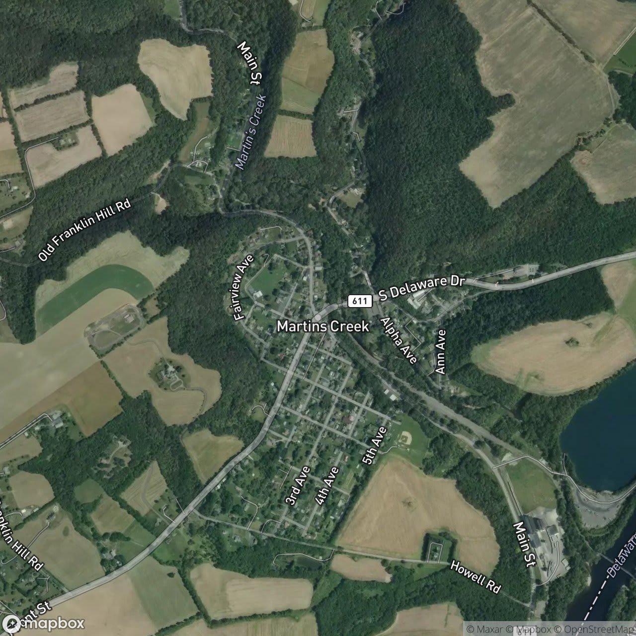 Map of Martins Creek
