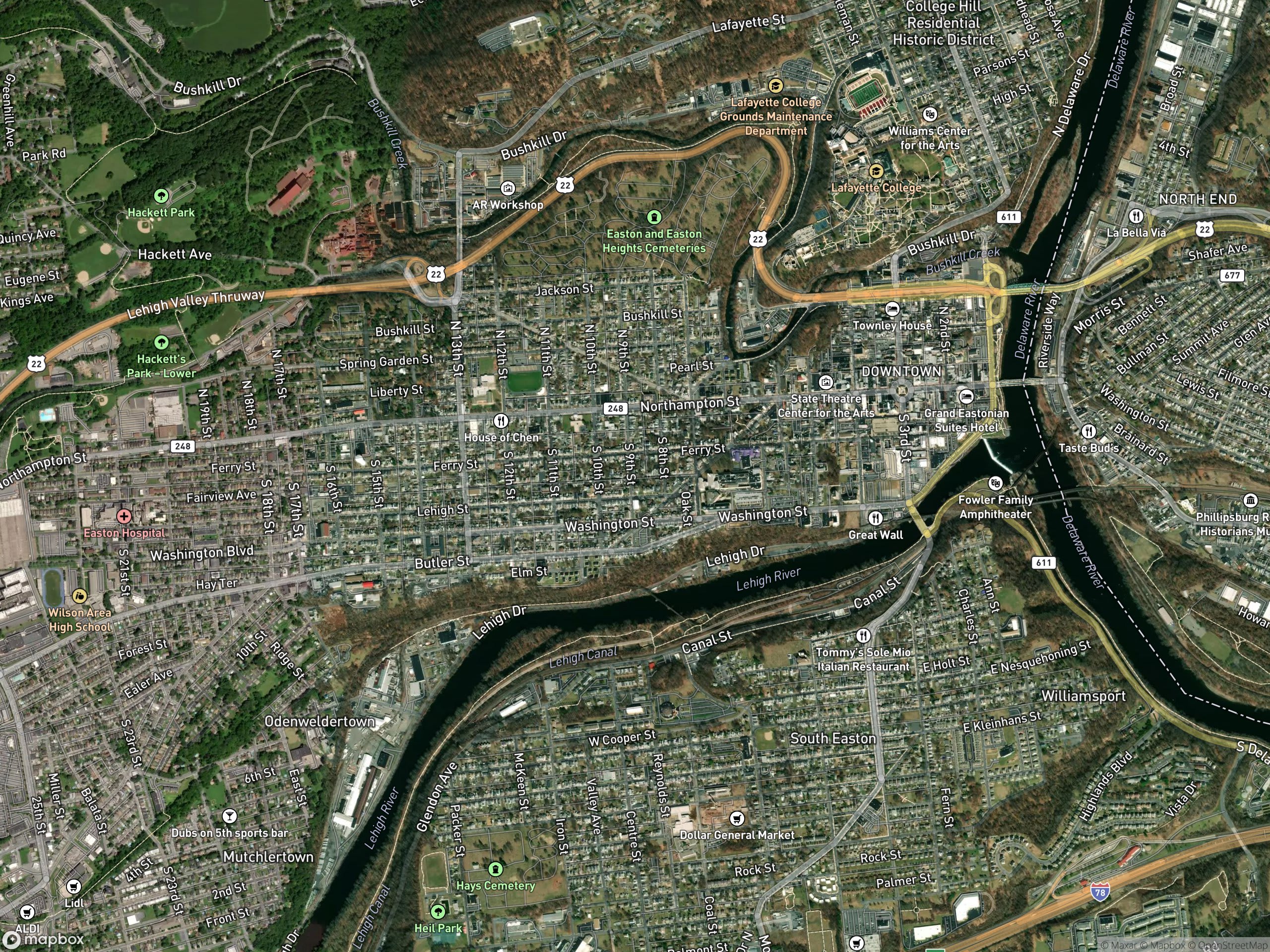 Map of Easton