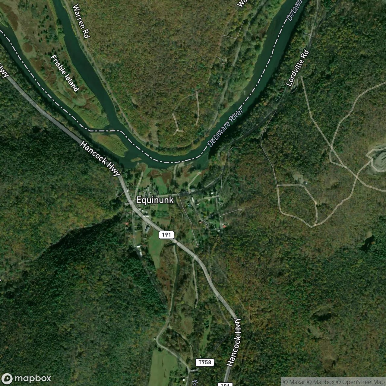 Map of Equinunk