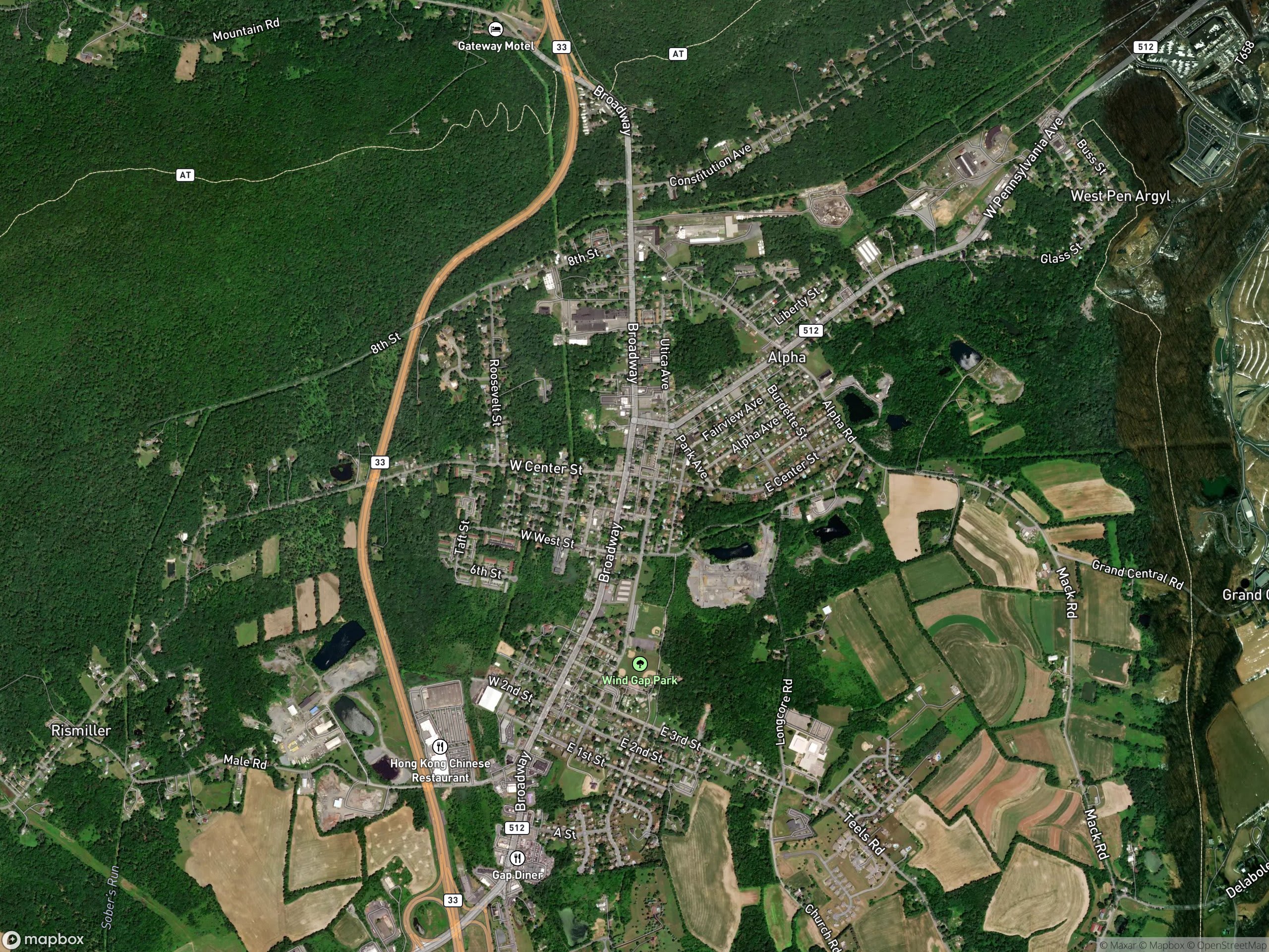 Map of Wind Gap