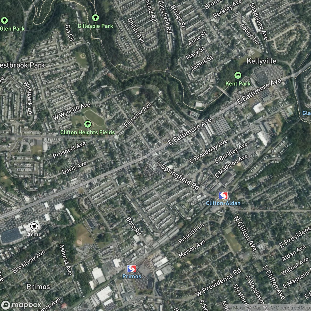 Map of Clifton Heights