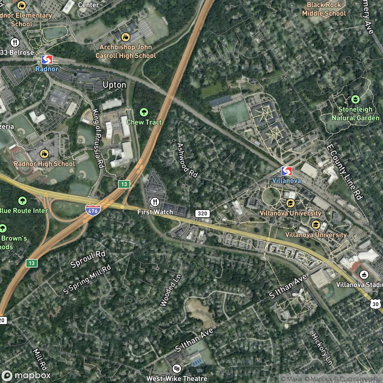 Map of Villanova
