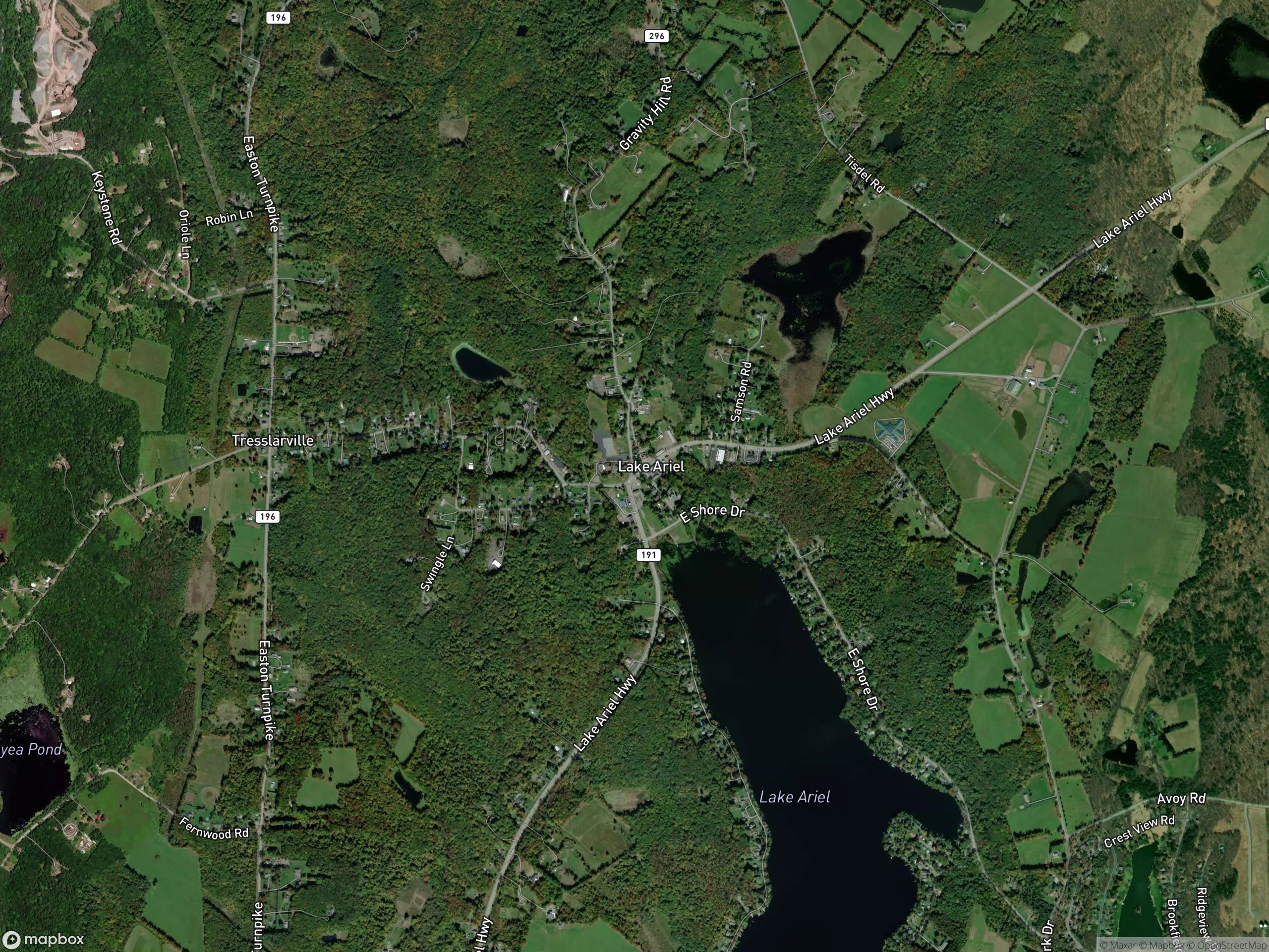 Map of Lake Ariel