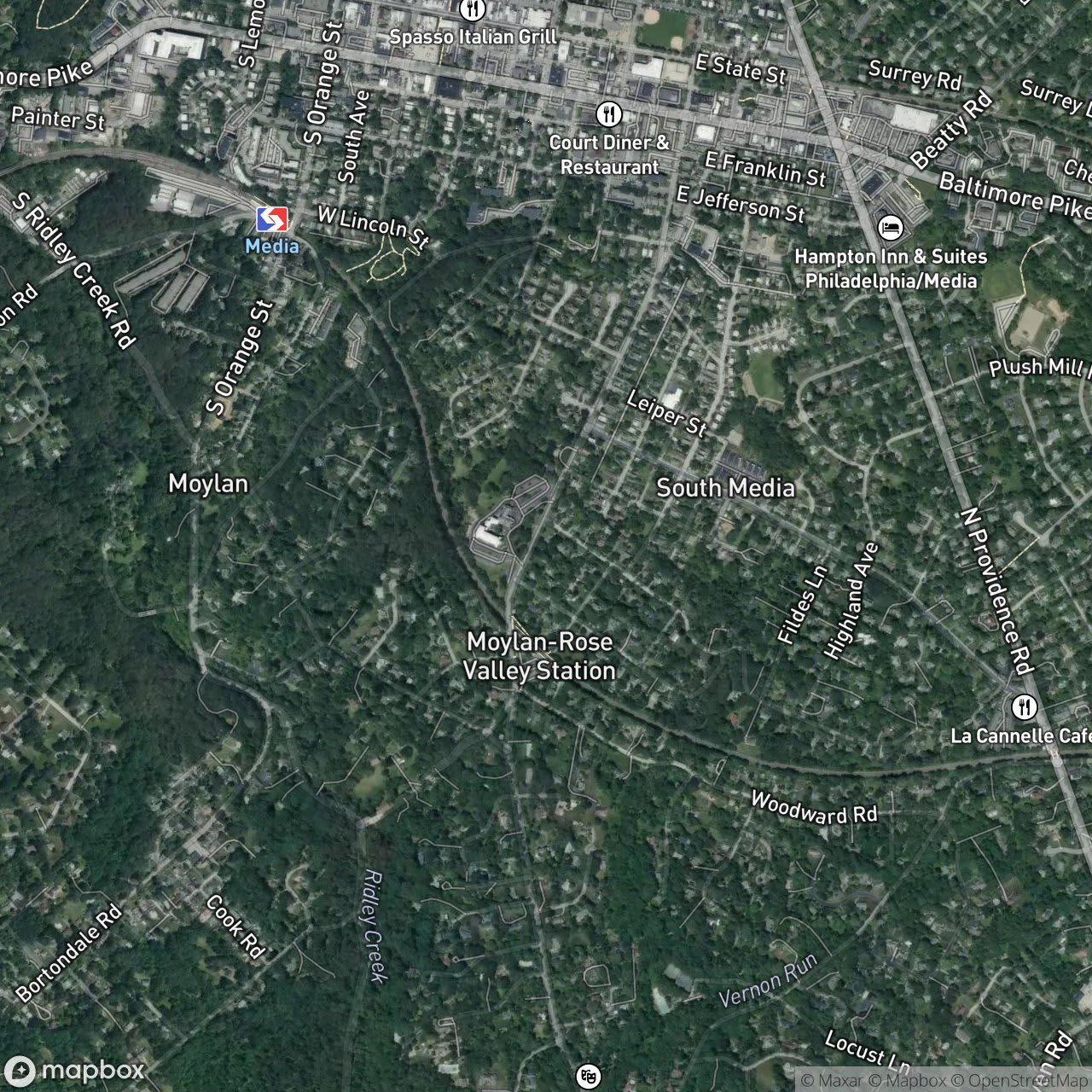 Map of Delaware County
