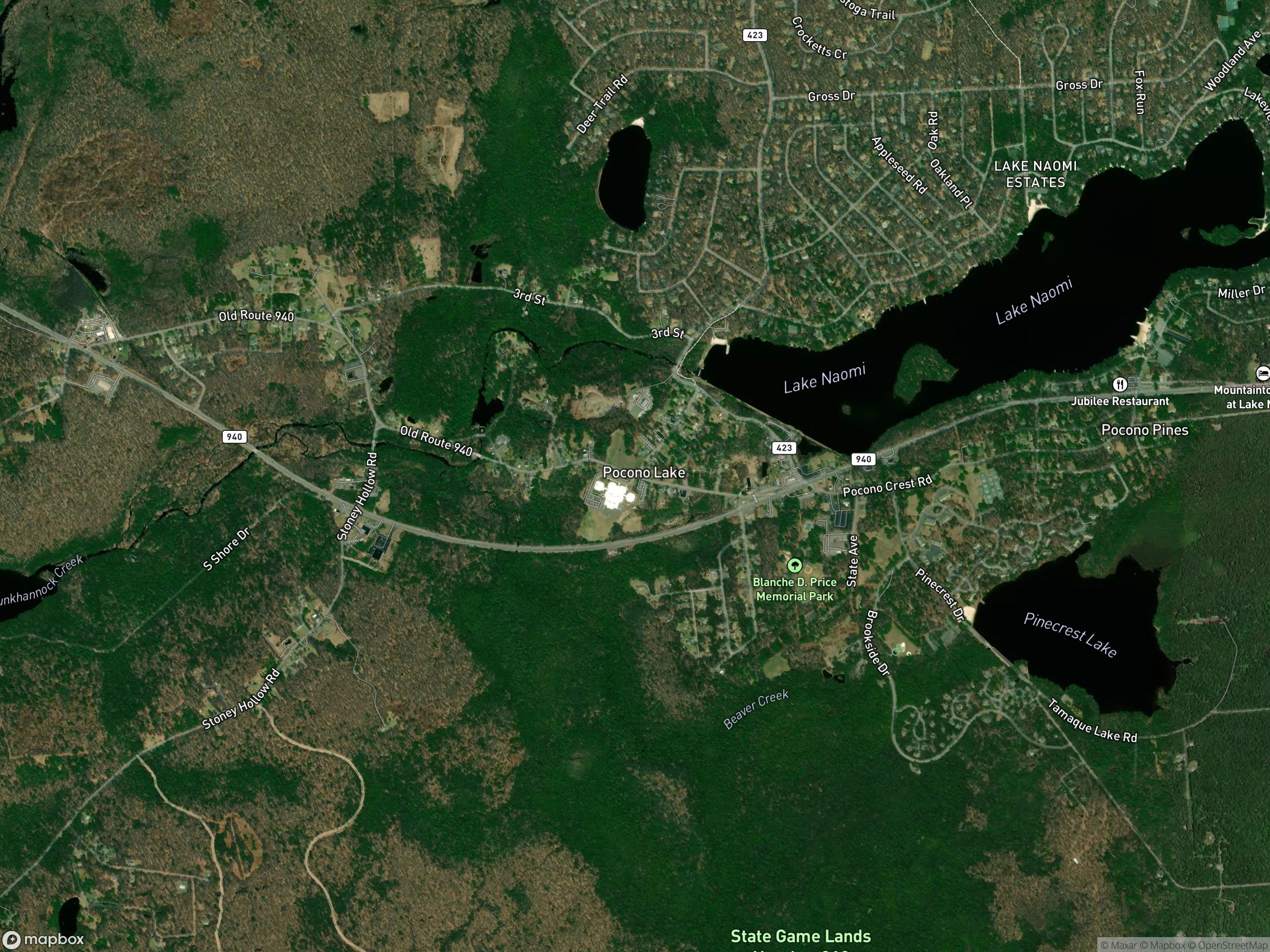 Map of Pocono Lake