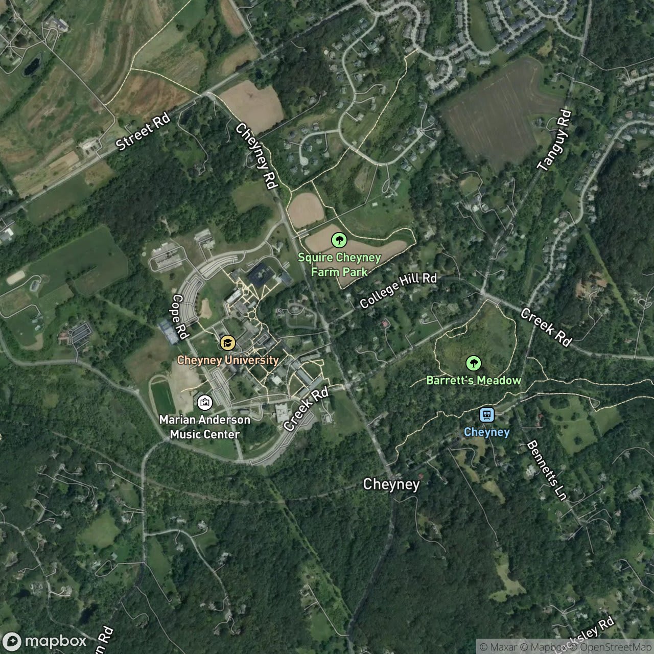 Map of Cheyney