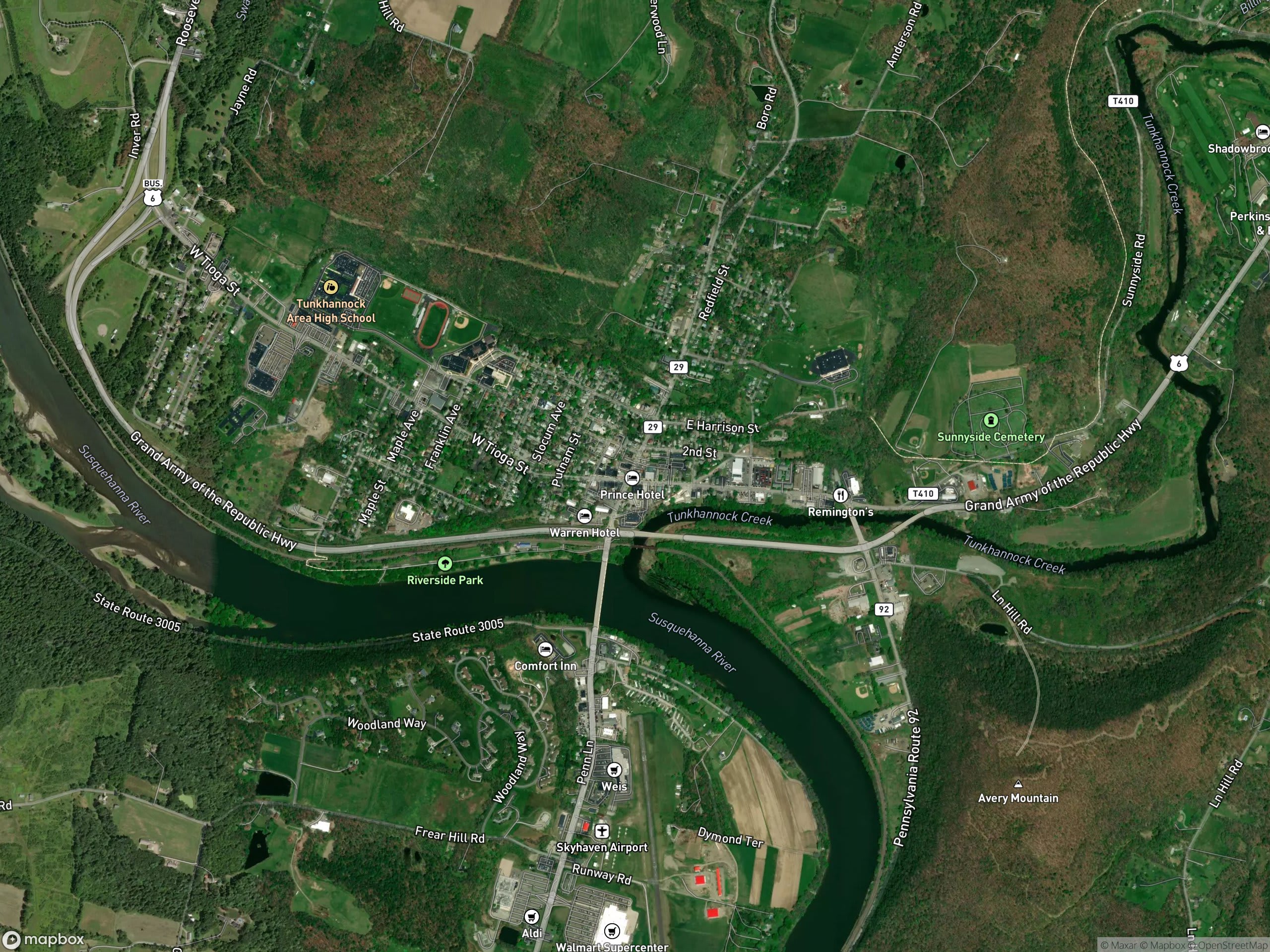 Map of Tunkhannock
