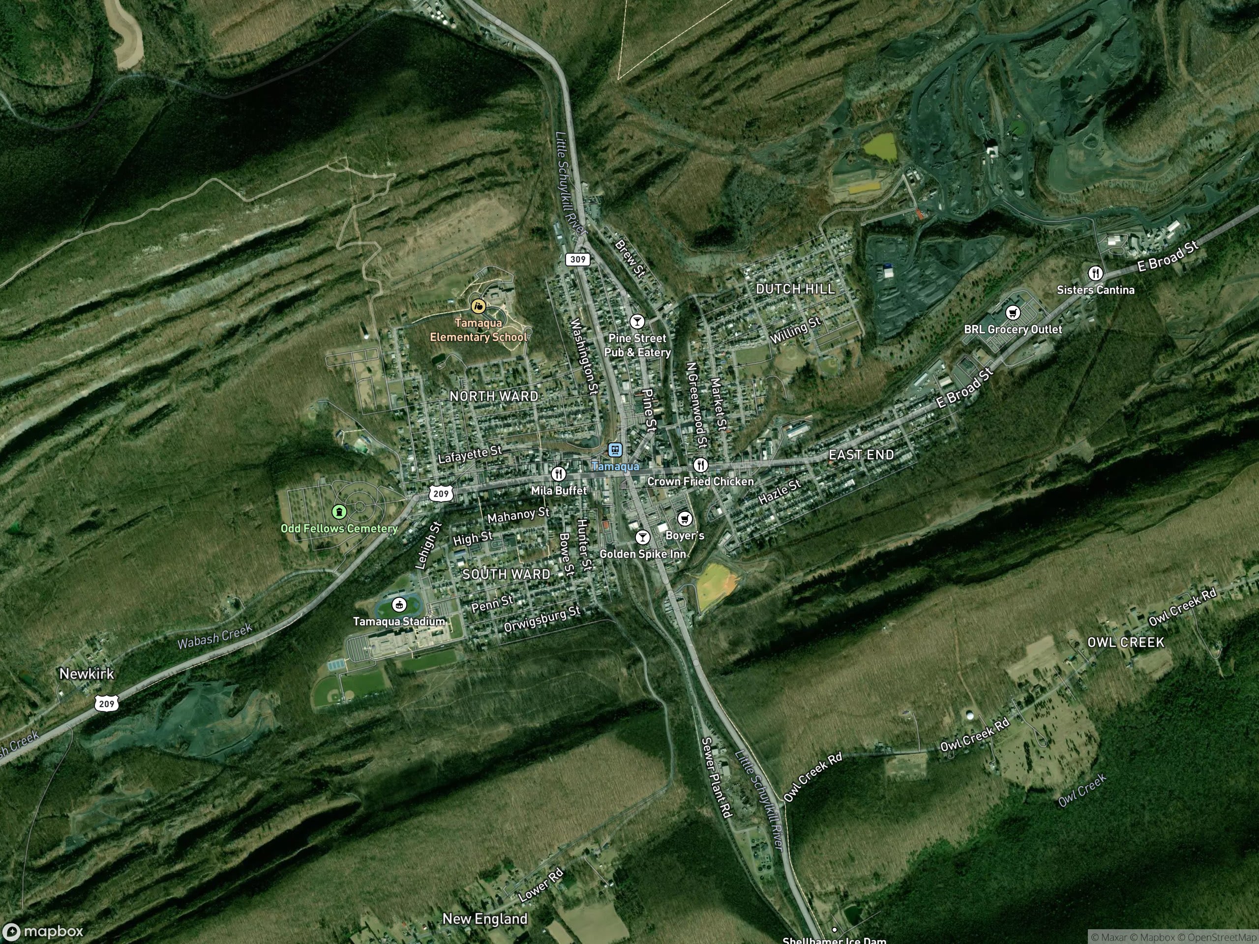Map of Tamaqua