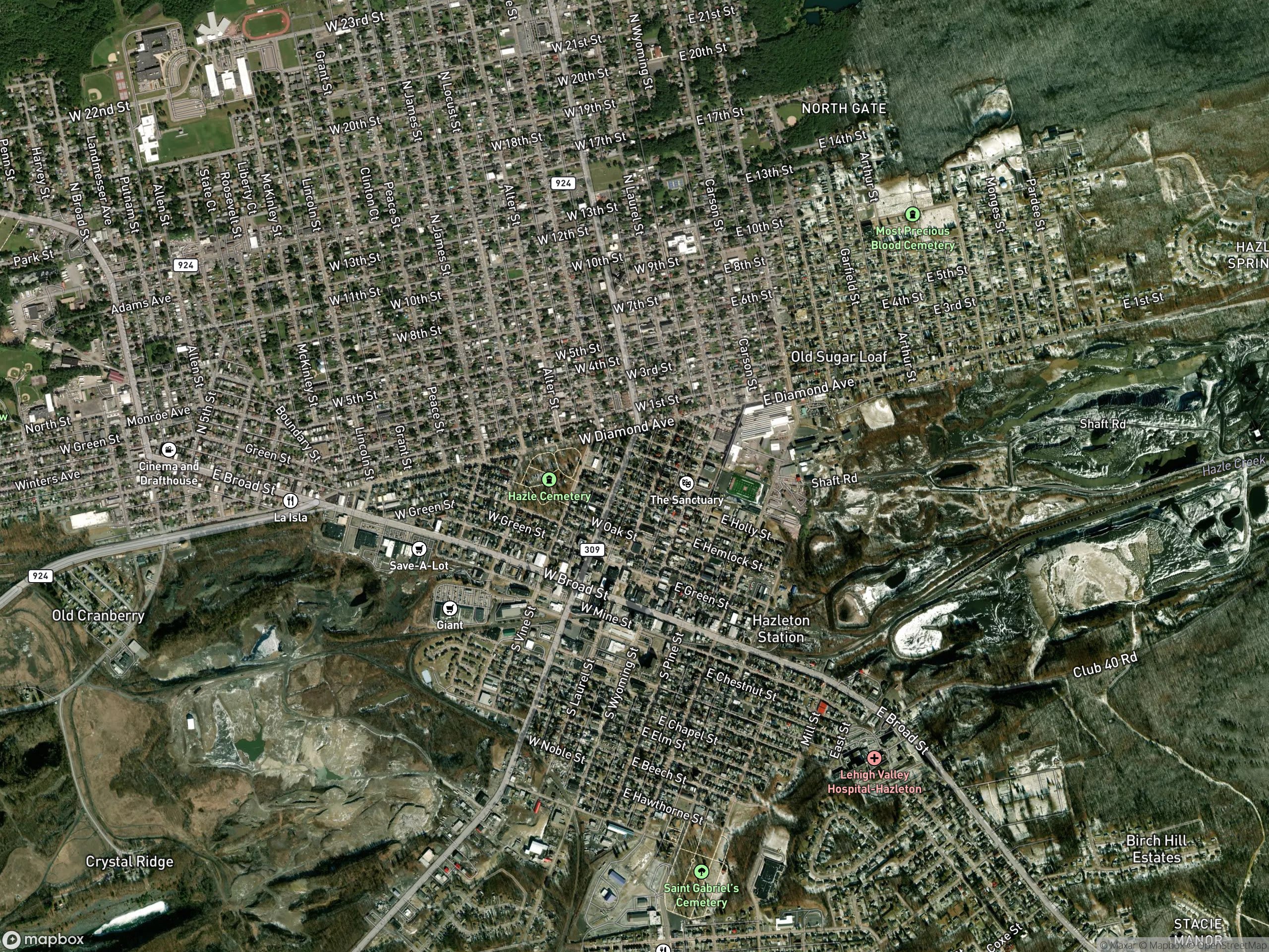 Map of Hazleton