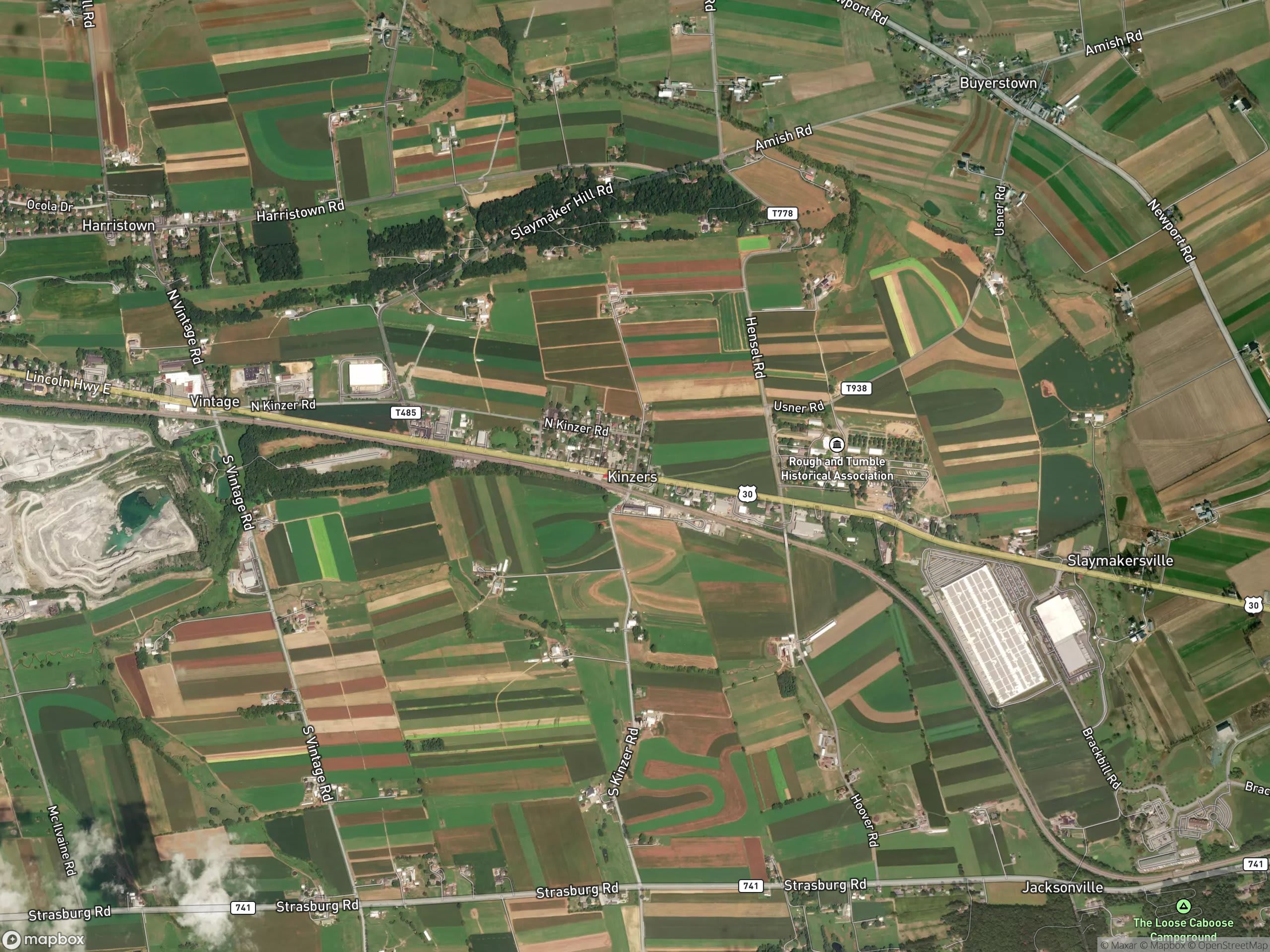 Map of Kinzers