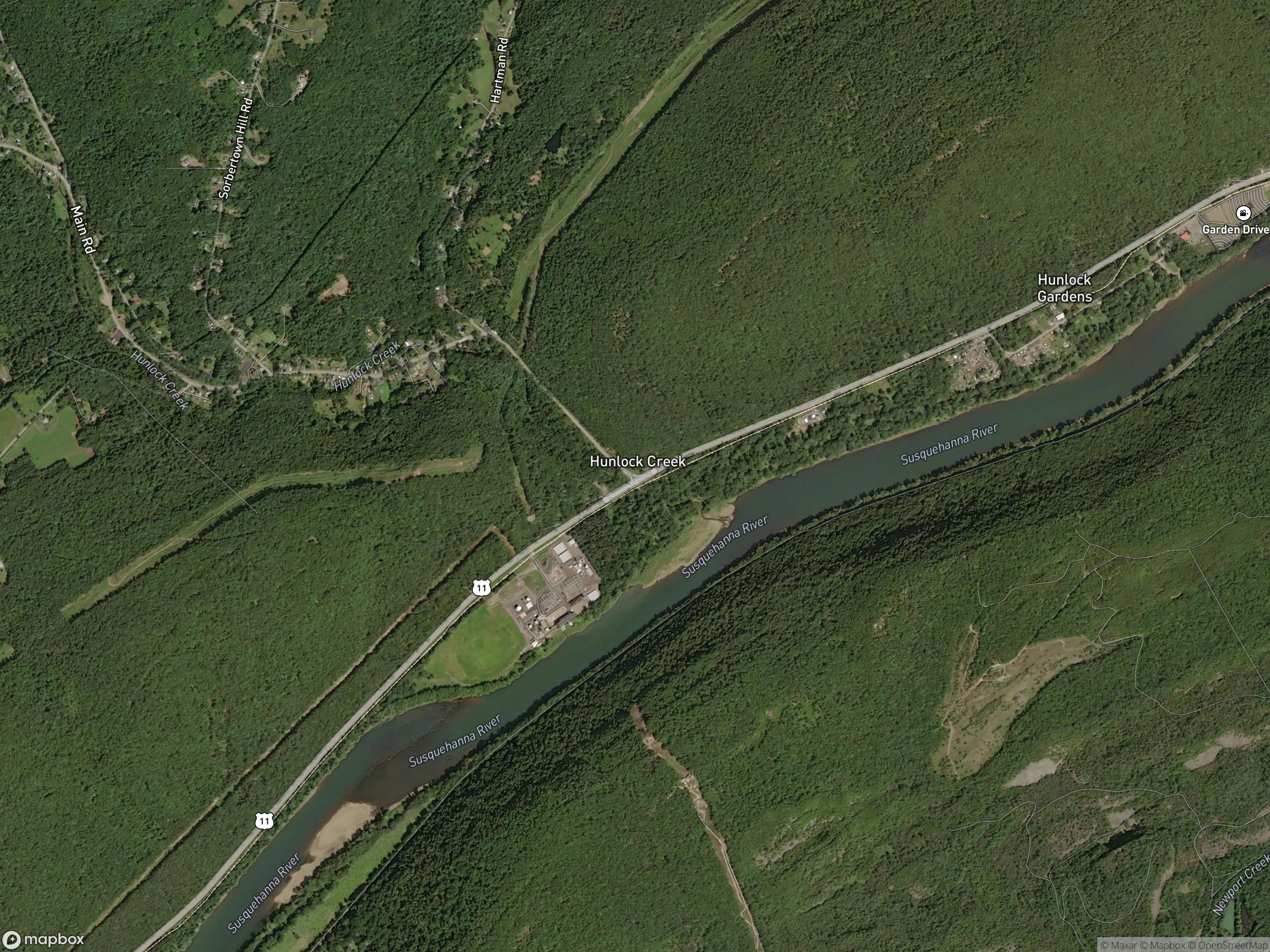 Map of Hunlock Creek