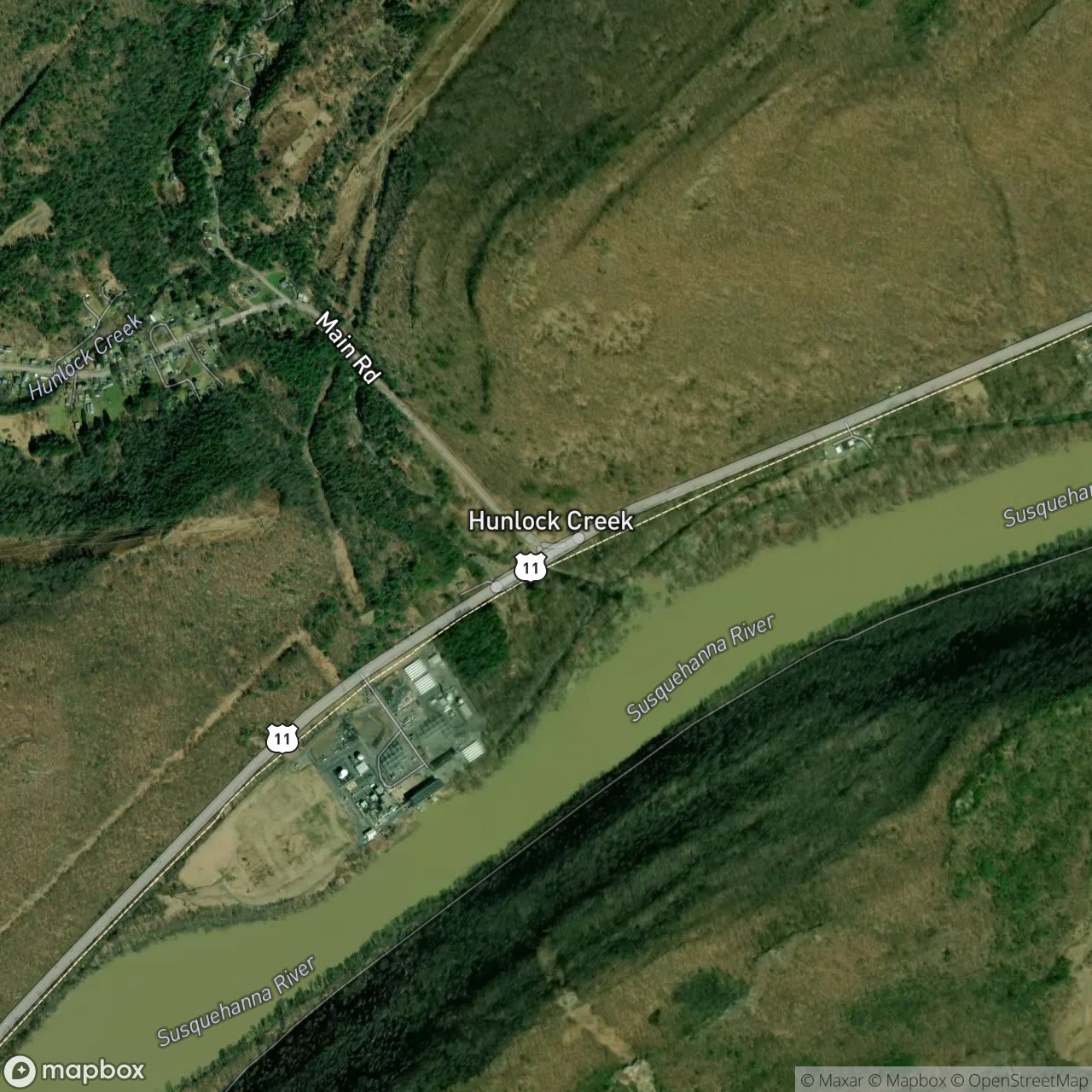 Map of Hunlock Creek