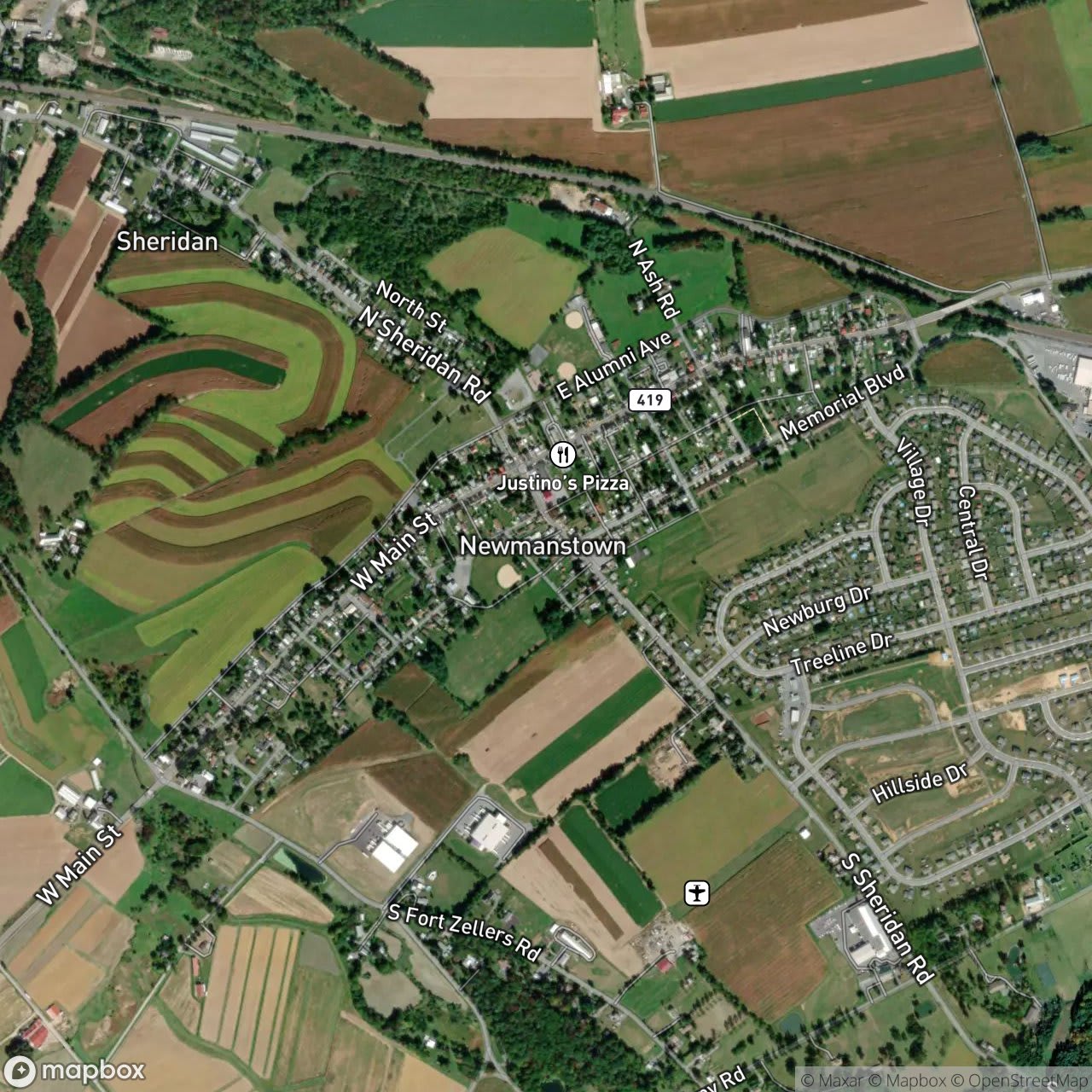 Map of Newmanstown