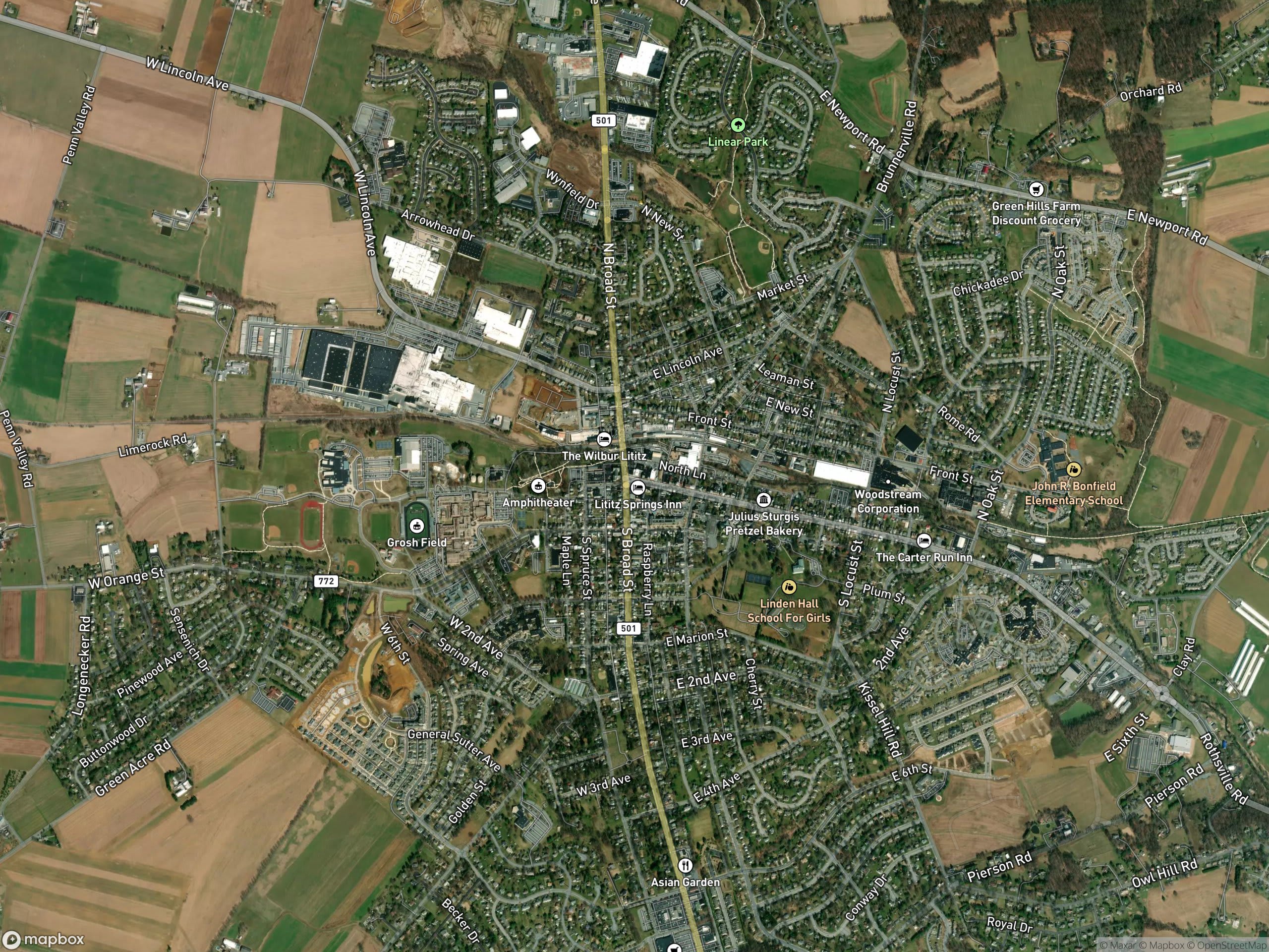 Map of Lititz