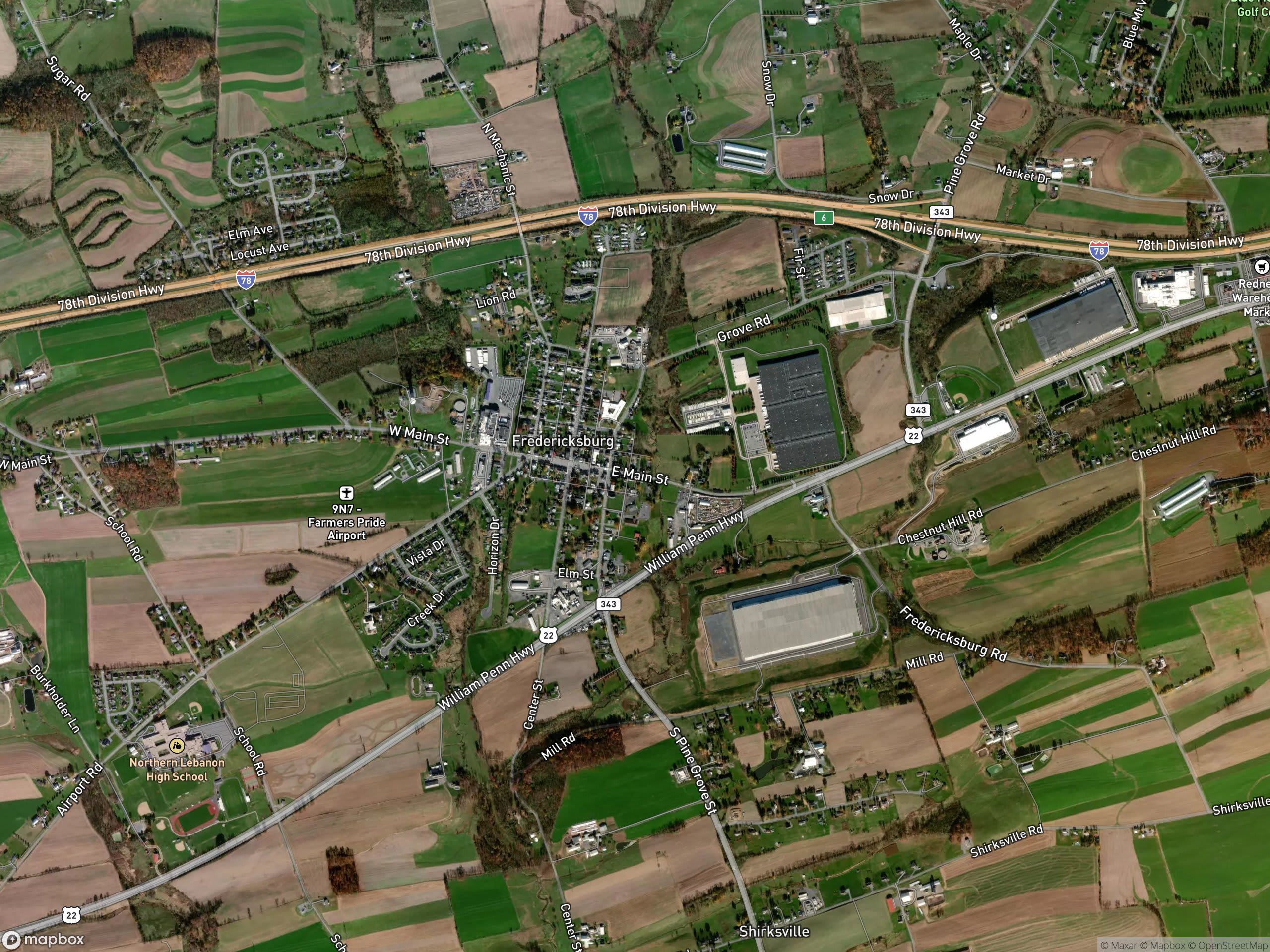 Map of Fredericksburg