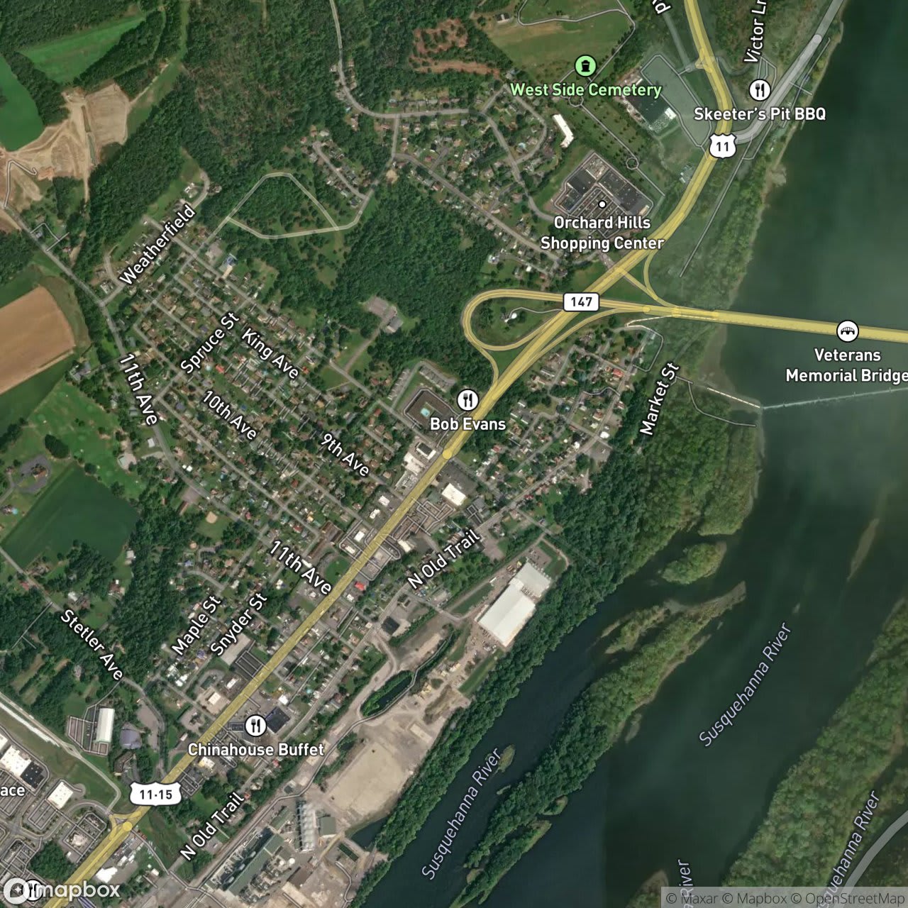 Map of Shamokin Dam