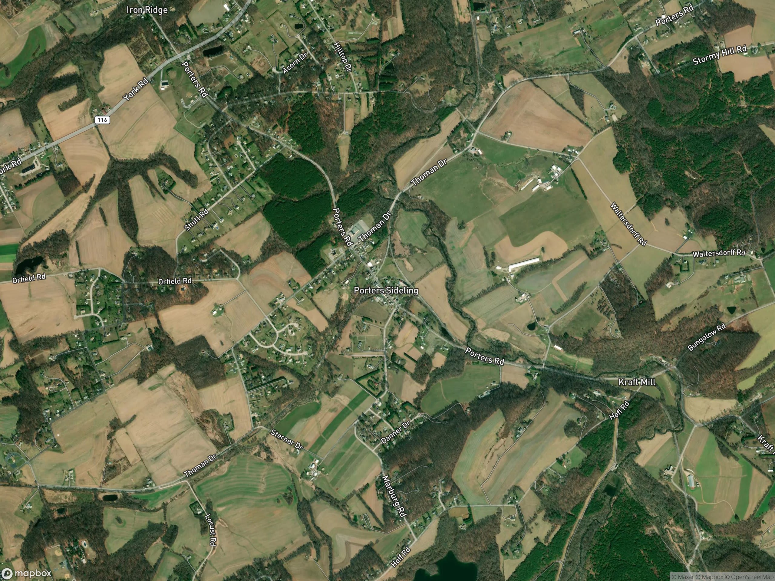 Map of Porters Sideling