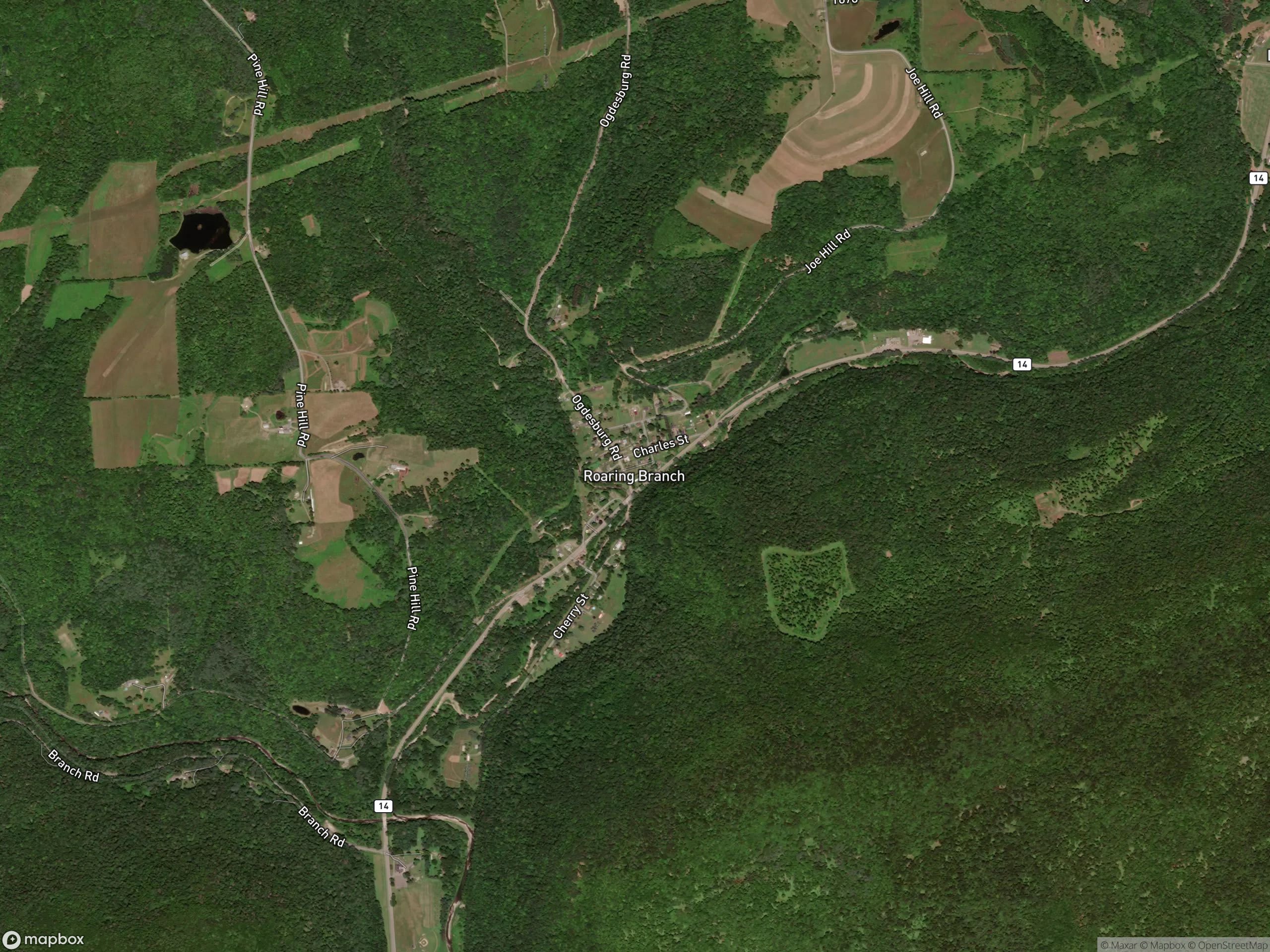 Map of Roaring Branch