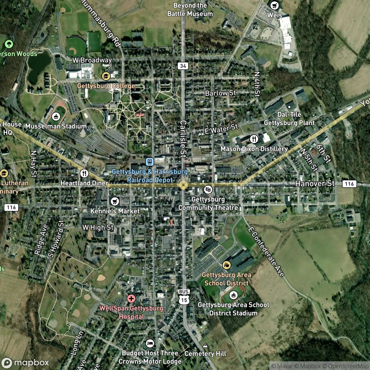 Map of Gettysburg