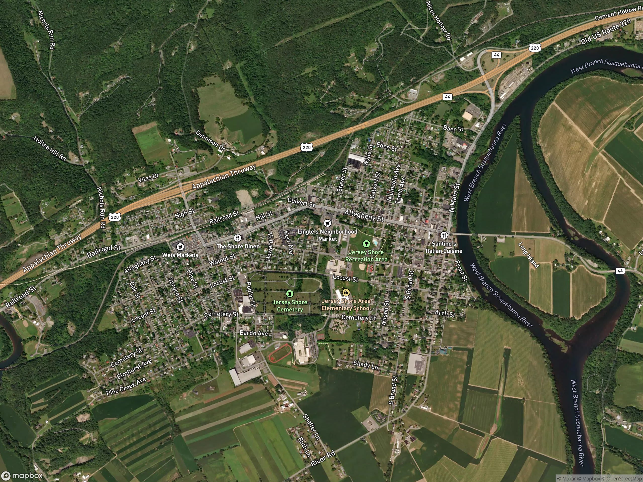 Map of Jersey Shore