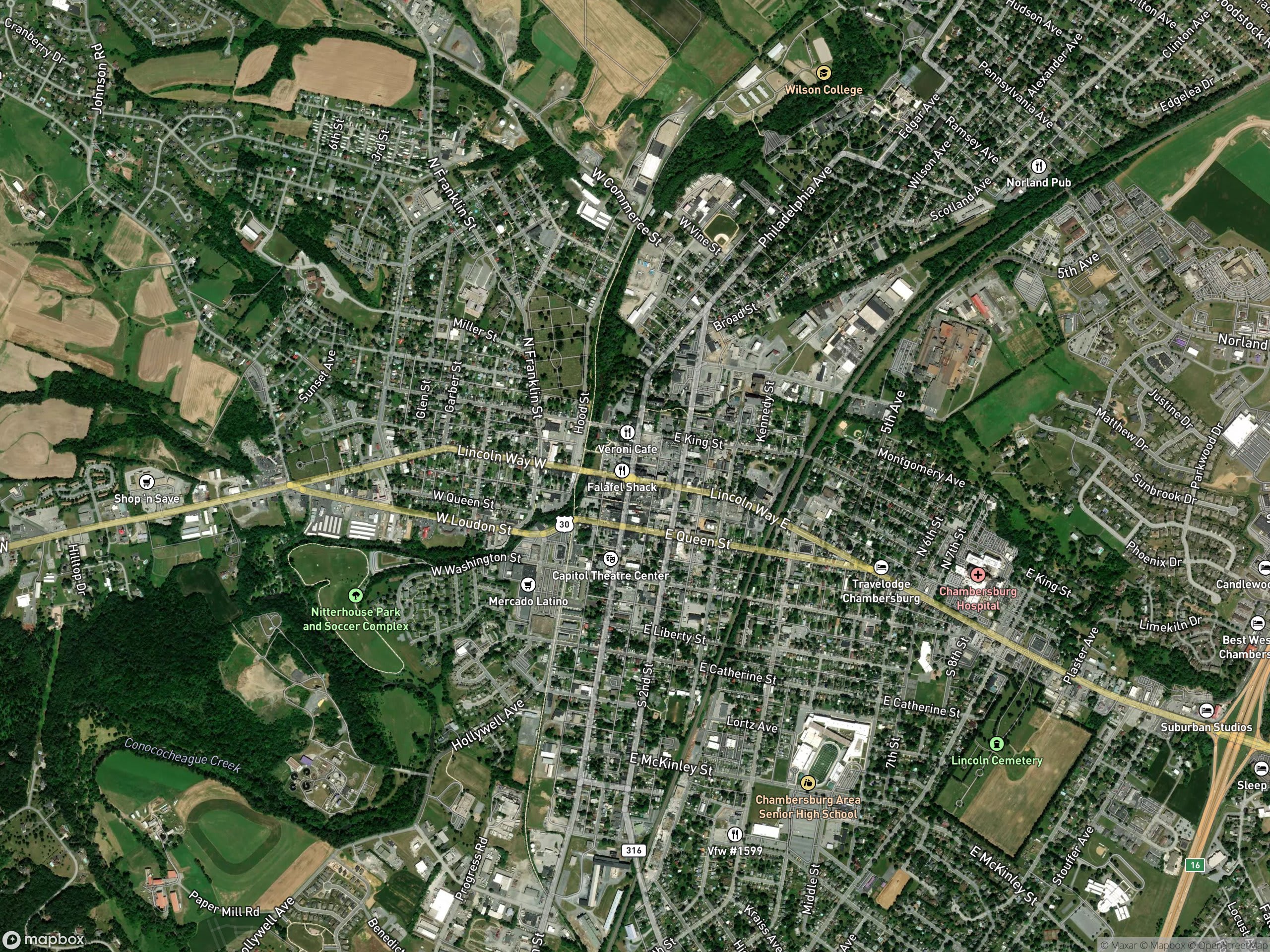 Map of Chambersburg