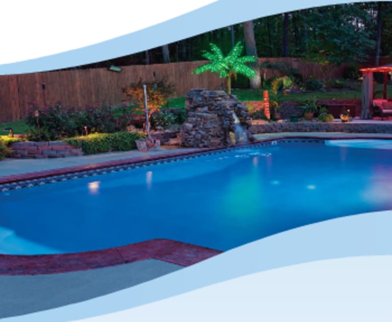 Pool with lights and electrical connections   