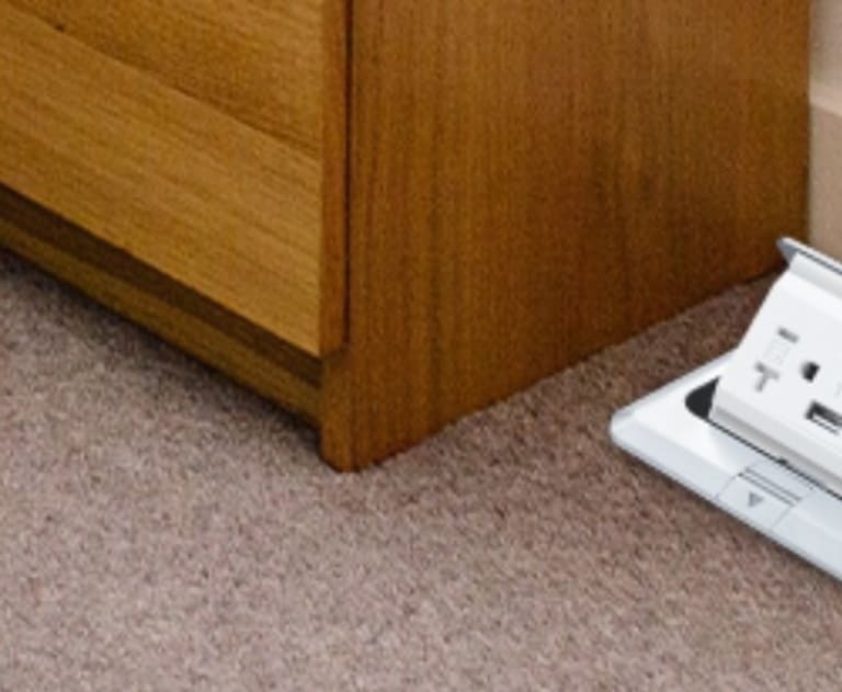 Electrical floor outlet installed by an electrician near me