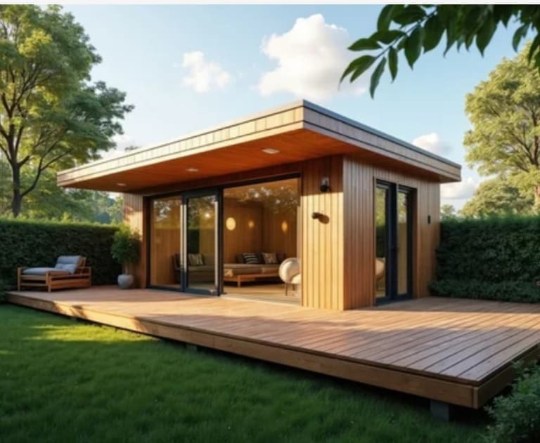 Small backyard studio powered by an electrician near me