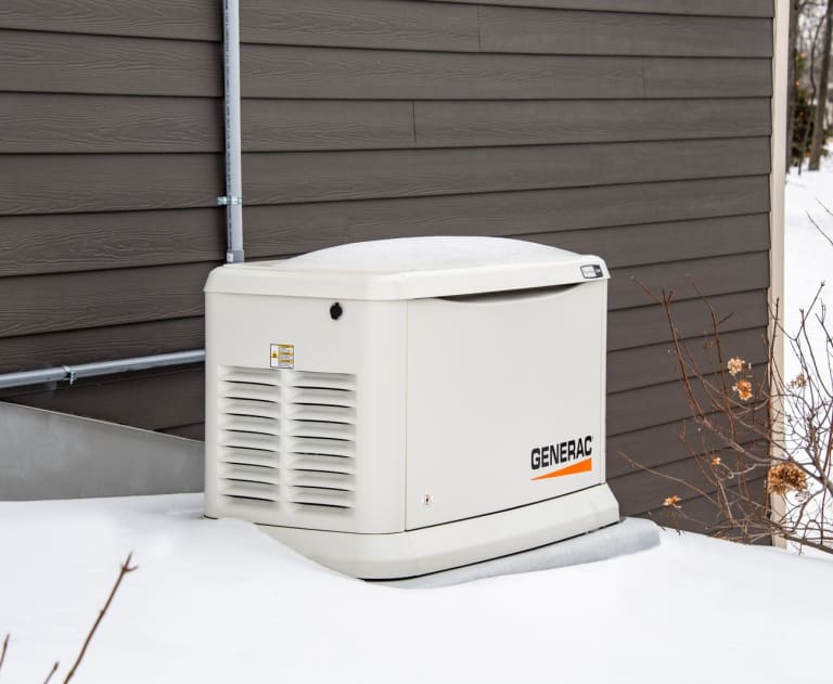 Generac generator in wintertime