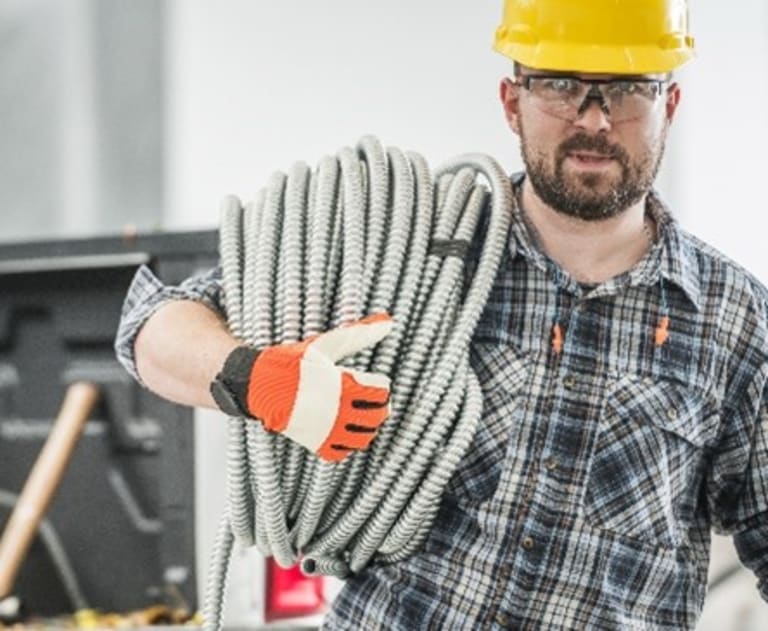 Electrician with wires