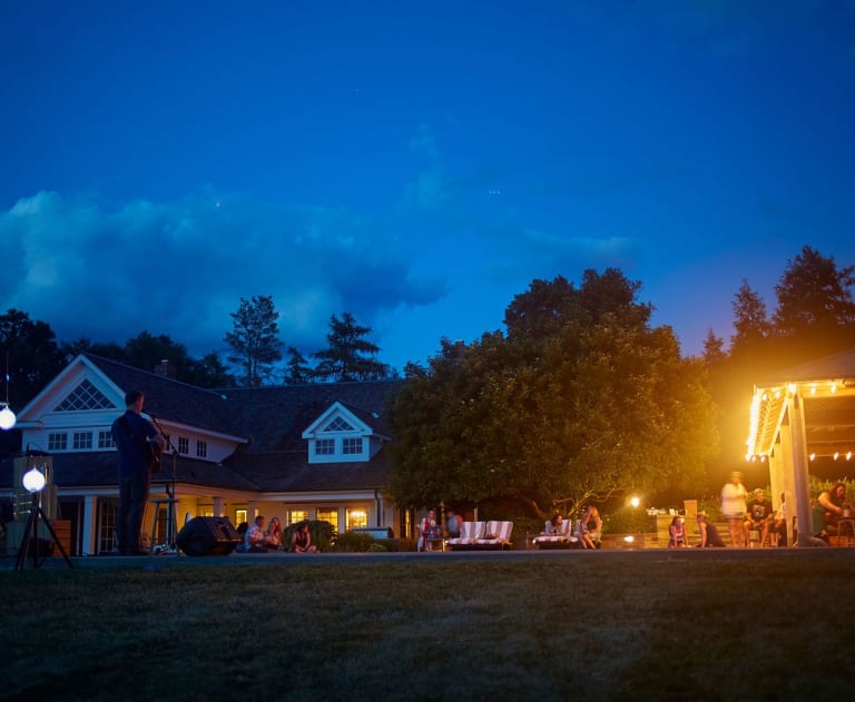 Outdoor entertainment space powered by an electrician near me