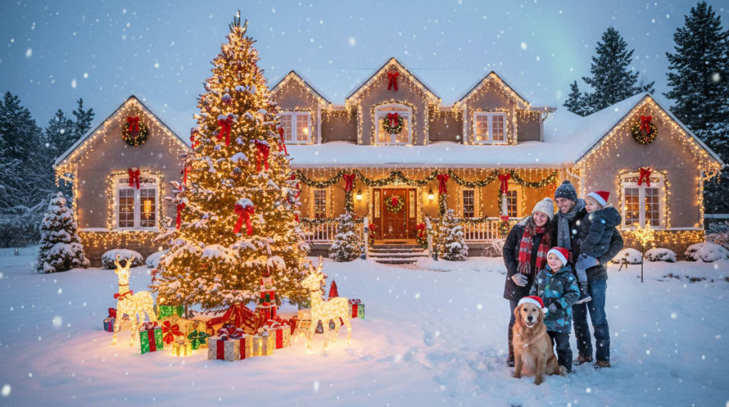 Safely installing outdoor holiday decorations with help from an electrician near me