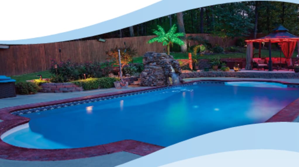 Pool with lights and electrical connections   