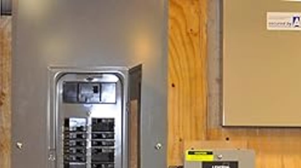 Surge protector and circuit breaker box in a home