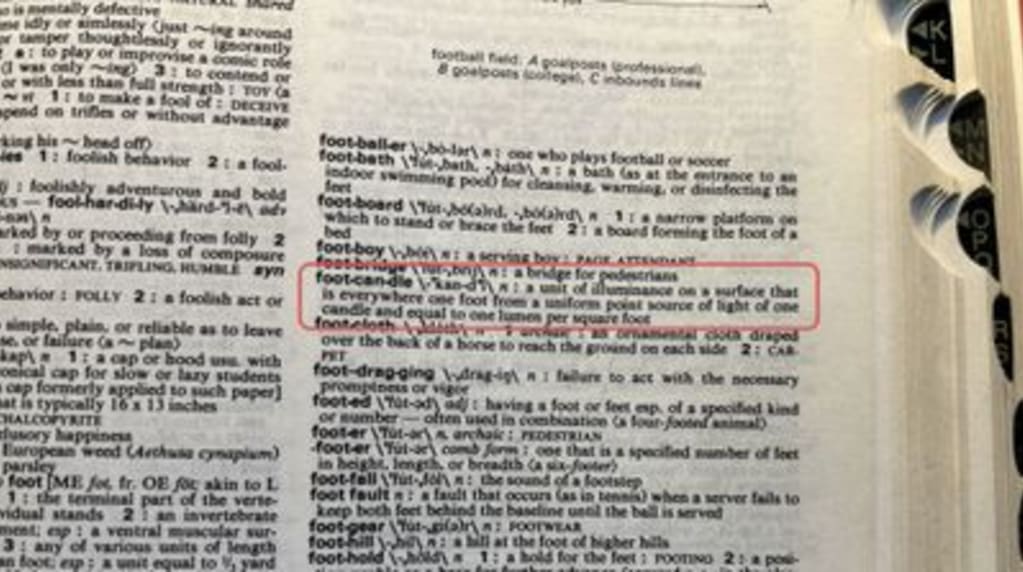 Page showing lighting terminology