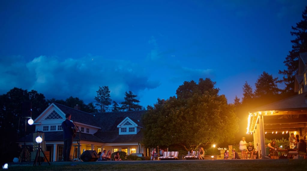 Outdoor entertainment space powered by an electrician near me