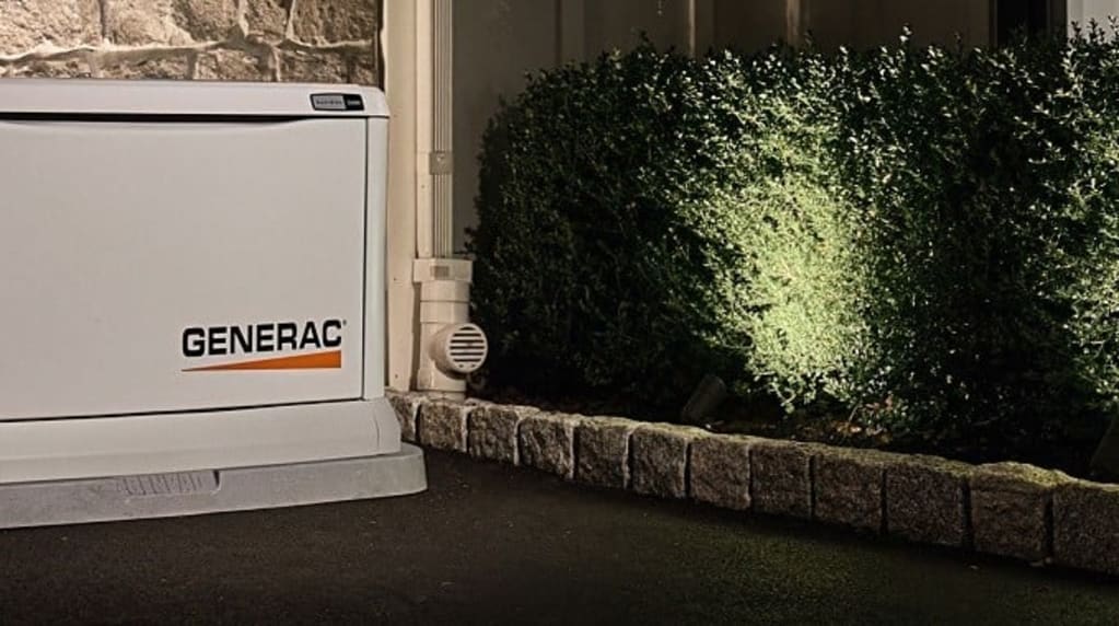 Generac generator outside a house