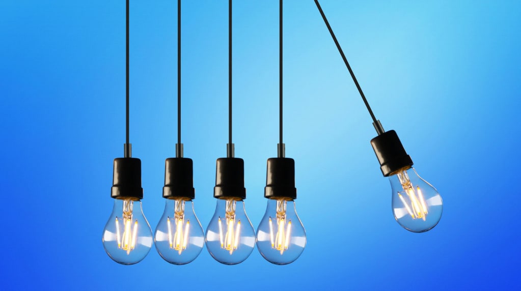 Light bulbs hanging from the ceiling