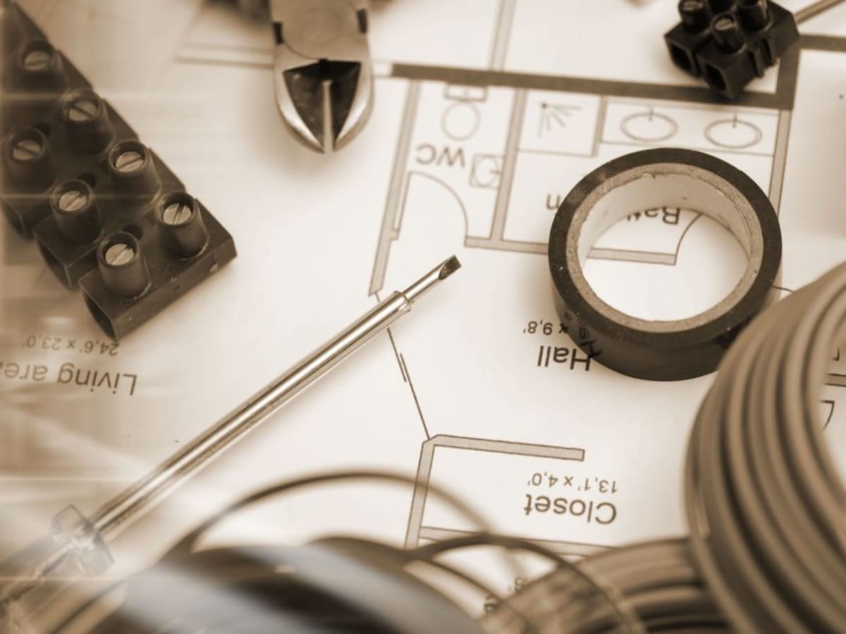 Blueprint of a house with electrical system mapped out