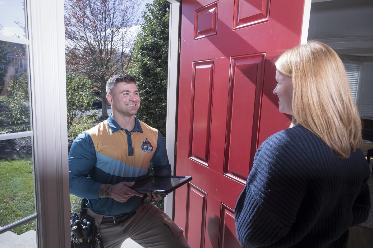 Thomas Edison Electric electrician: Jay Z Front Door with Client in Clifton Heights