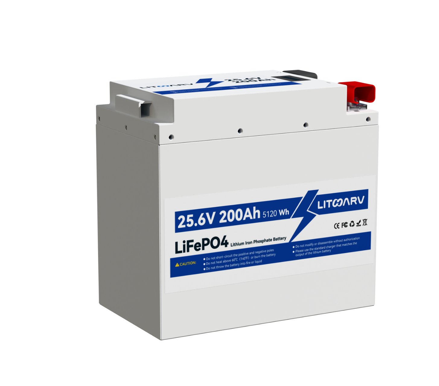 25.6V 5.12KWH 200Ah LiFePO4 Battery