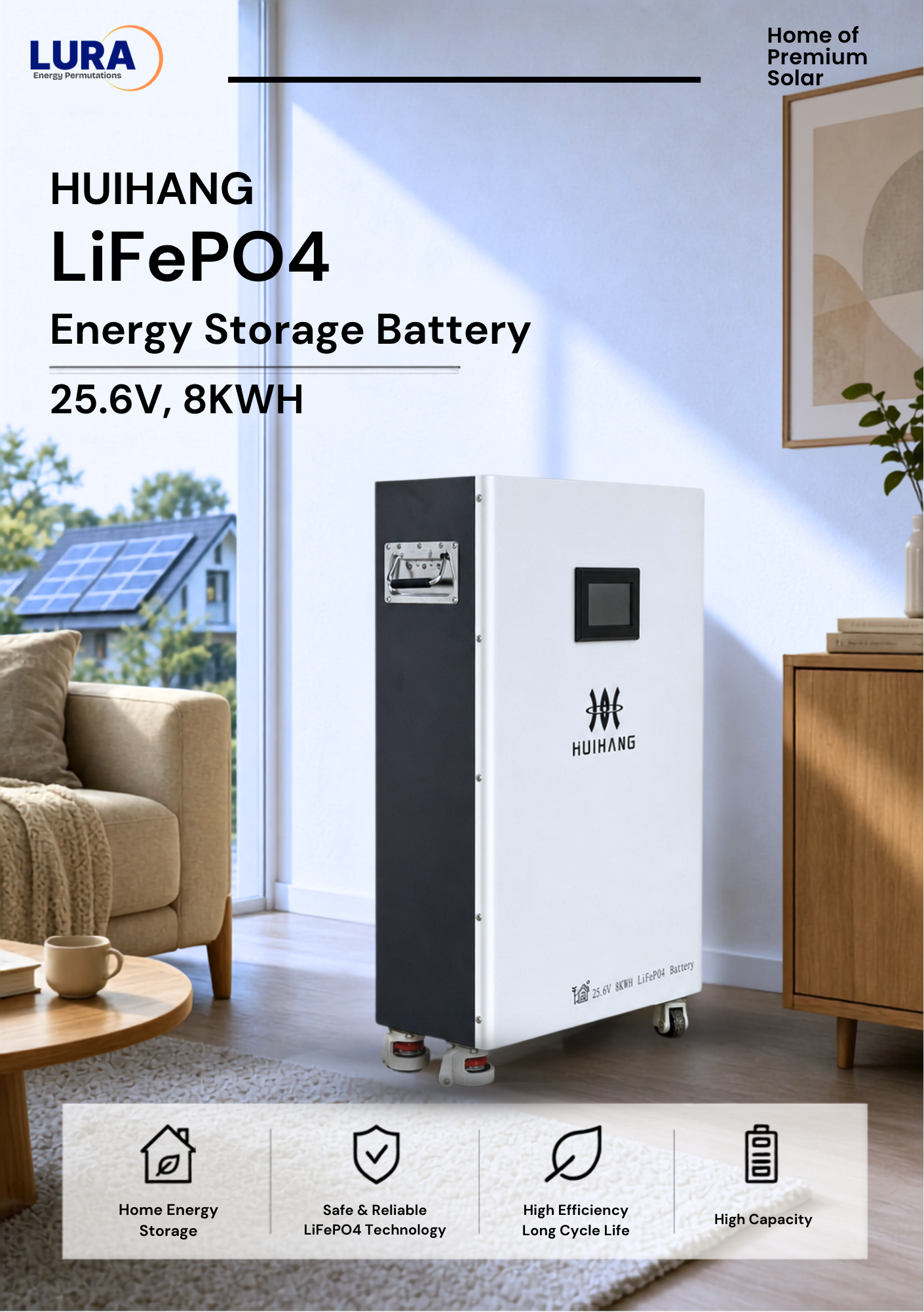 25.6V 8KWH LiFePo4 Battery