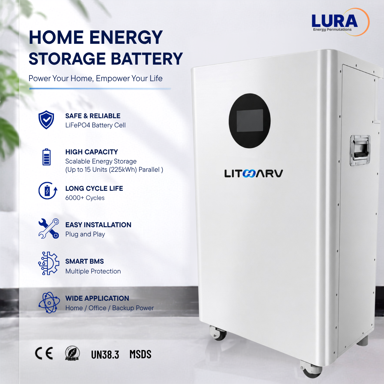 51.2V 15KWH LiFePO4 Battery