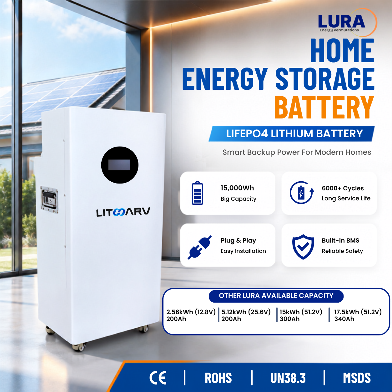 51.2V 15KWH LiFePO4 Battery