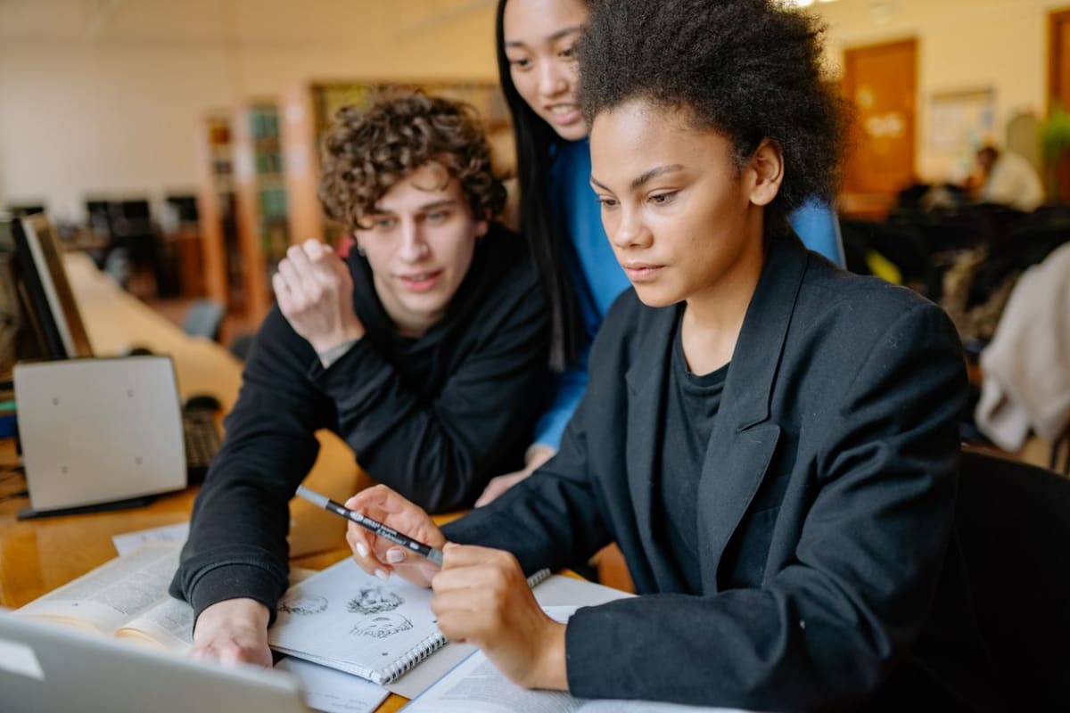 A cohort of students working together