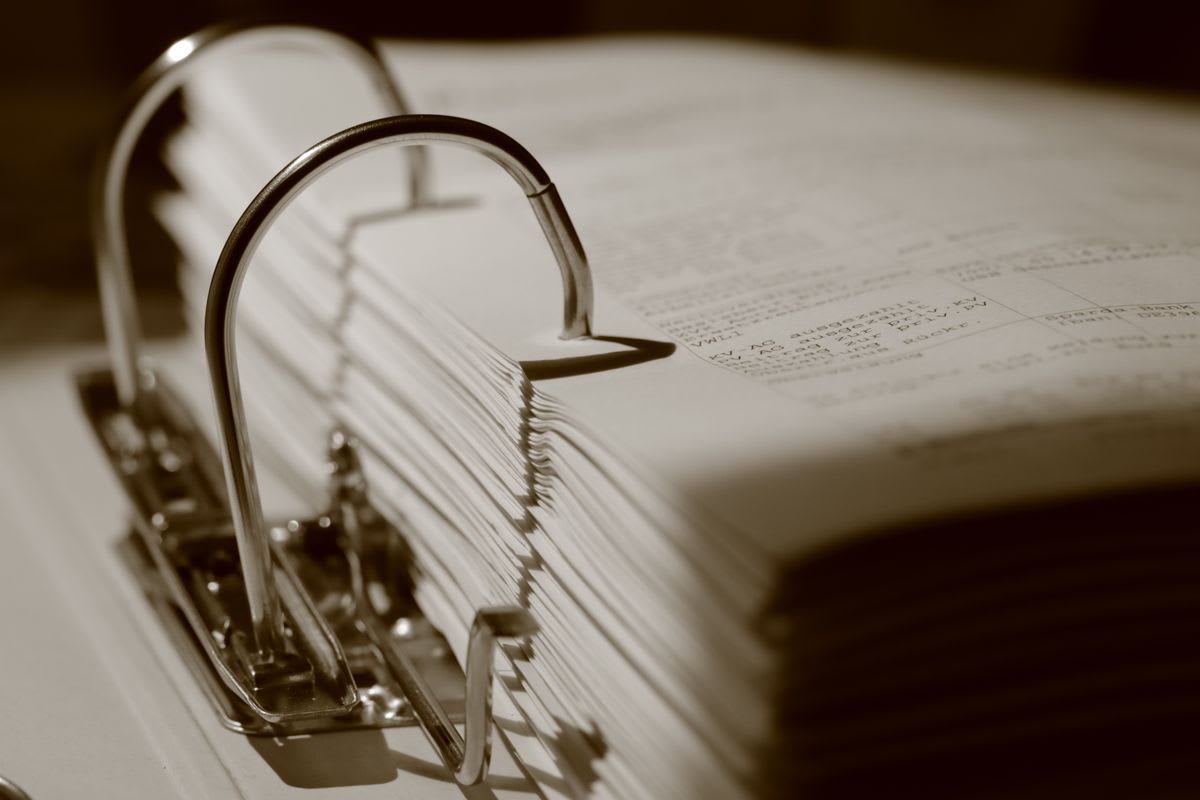 Files and records kept in an archive