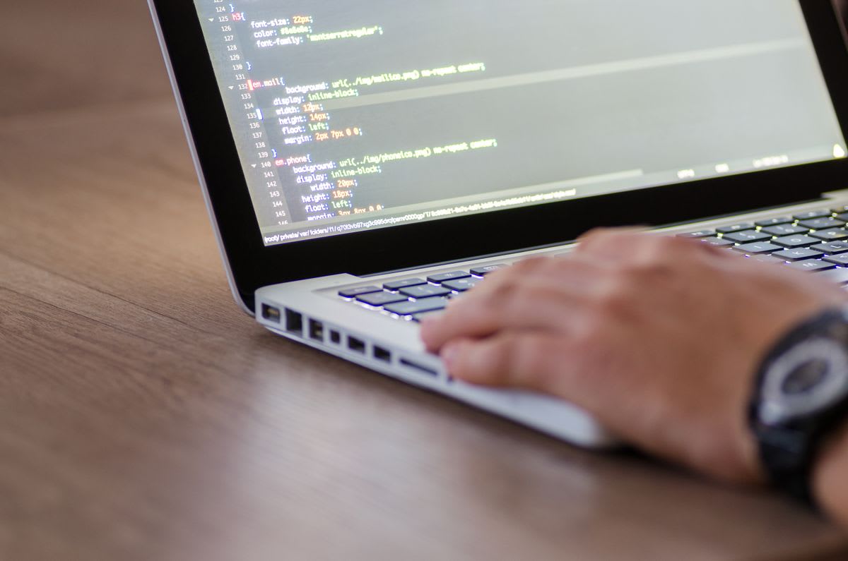 Code open on a laptop screen