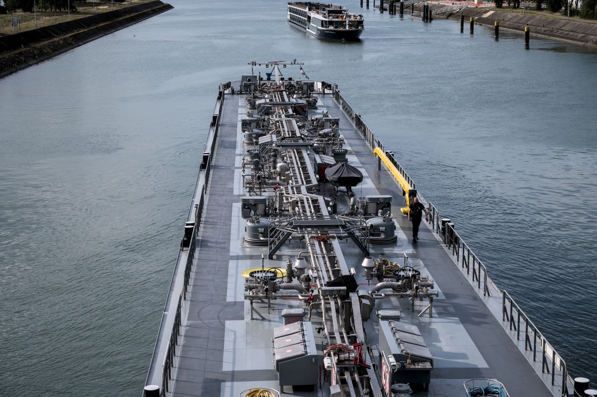 The engine room of a ship