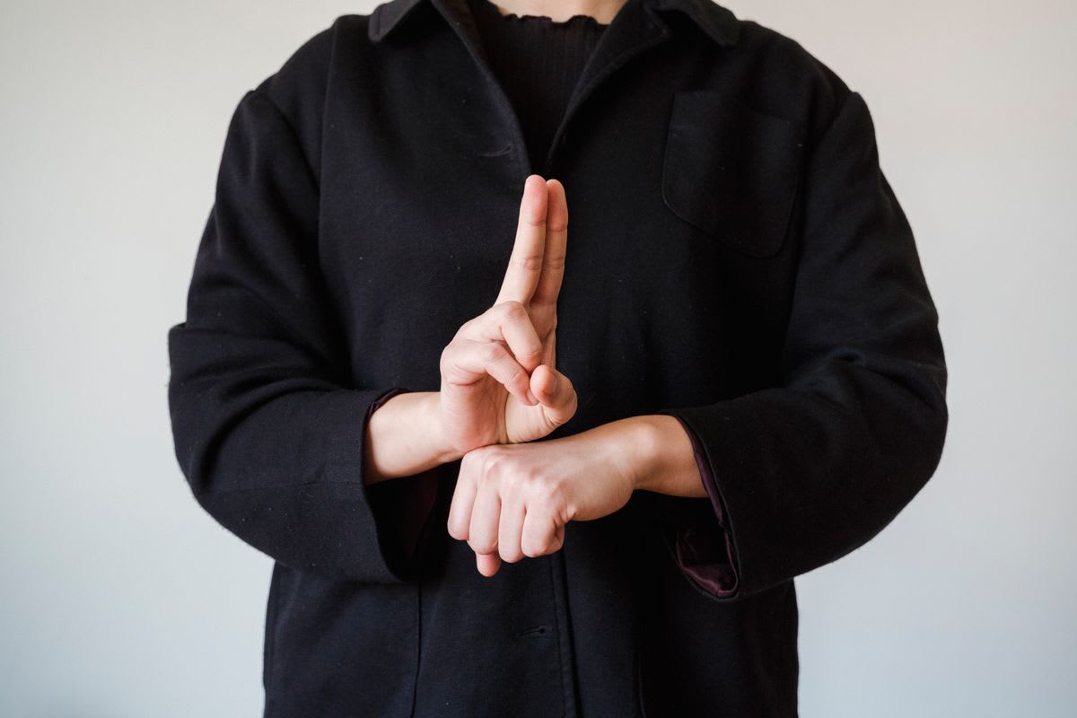 Hands signing in sign language