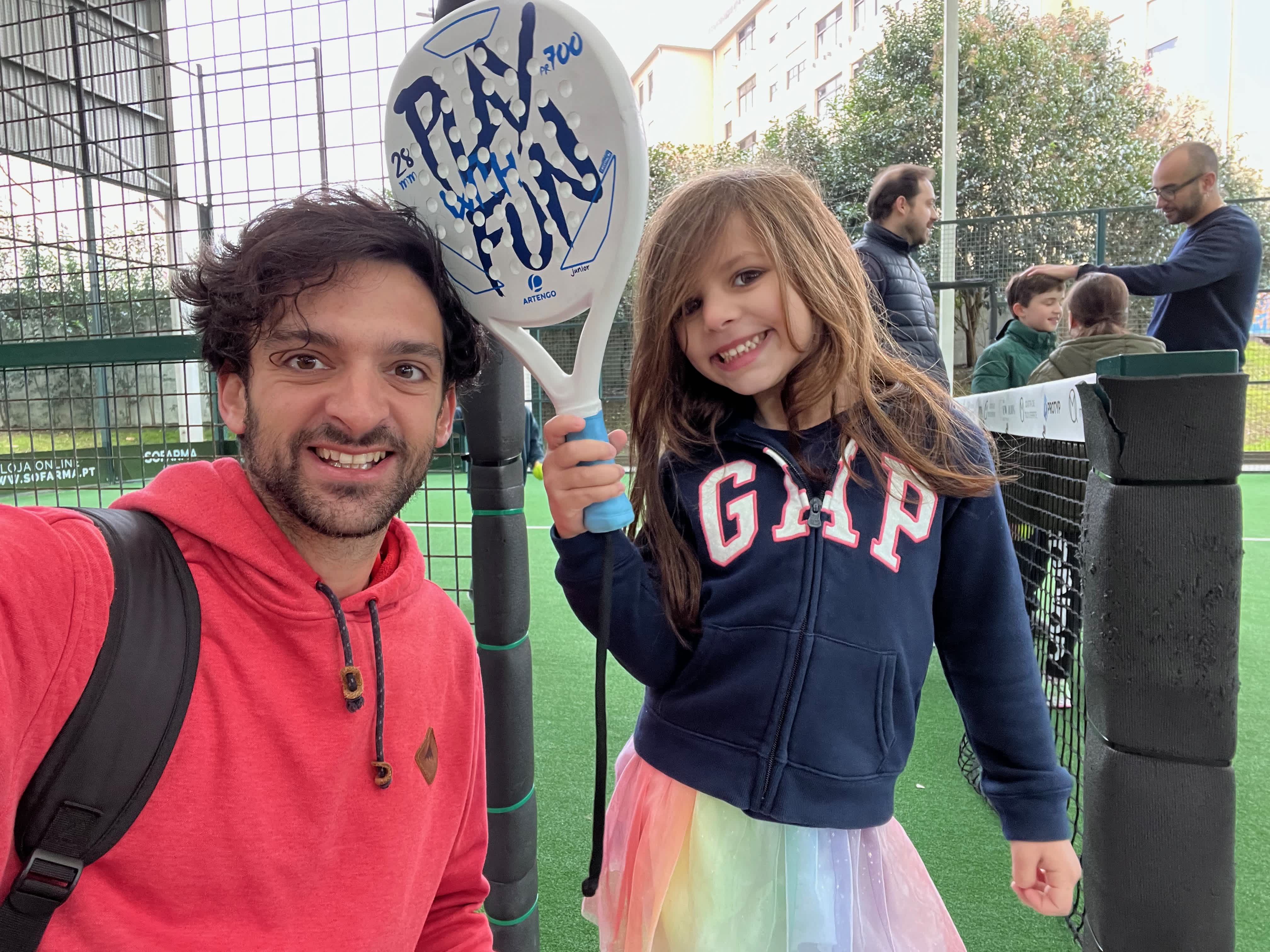 Diogo in Padel with daughter